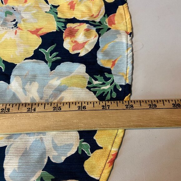 Chaps Women 2X Floral Blouse Top 3/4 Bell Sleeve Summer Spring Sheer Keyhole - Picture 7 of 8